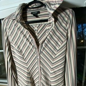 Women'slong-sleeved stretch and button-front